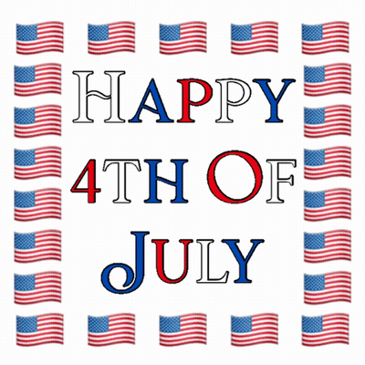 Happy 4Th Of July Poster With American Flags GIF
