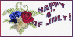 Happy 4th Of July Red Blue Roses