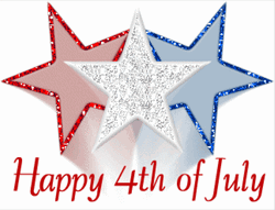 Happy 4Th Of July Red Blue Silver USA Stars GIF