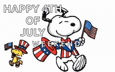 Happy 4th of July Snoopy and Woodstock