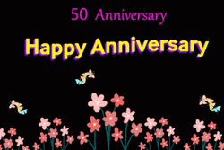 Happy 50Th Anniversary Colorful Flowers GIF