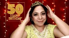 Happy 50Th Birthday Happy Tiara Girl GIF