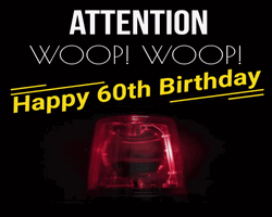 Happy 60Th Birthday Flashing Light Graphic Design GIF