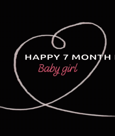 Happy 7 Month Baby Girl Heart GIF