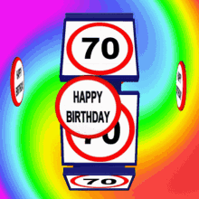Happy 70Th Birthday Rainbow Bingo Colors GIF