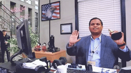 Happy Admin Day Man Putting Hands Up GIF