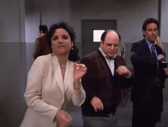 Happy Admin Day Seinfeld Elaine George Jerry Dancing GIF