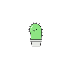 Happy Animated Cactus Hi Gesture GIF