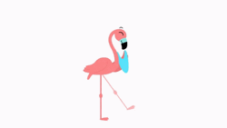 Happy Animated Flamingo GIF