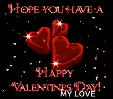 Happy Animated Valentines Day Sparkling Hearts GIF
