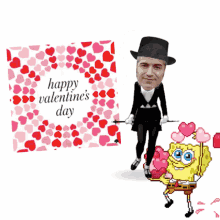 Happy Animated Valentines Day Spongebob Hearts GIF
