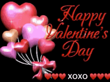 Happy Animated Valentines Day Xoxo Heart Balloons GIF