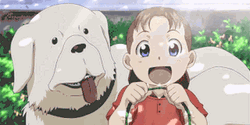 Happy Anime Girl And Dog GIF