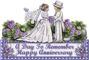 Happy Anniversary Bride And Groom Card Sticker