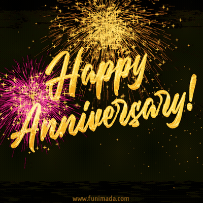 Happy Anniversary Card With Fireworks GIF