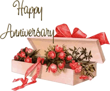 Happy Anniversary Card With Flowers Sticker