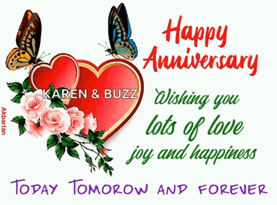 Happy Anniversary Card With Love Joy Happiness GIF
