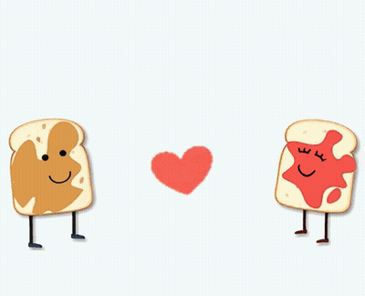 Happy Anniversary Card With Peanut Butter And Jelly Characters GIF