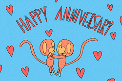 Happy Anniversary Cute Monkey Couple