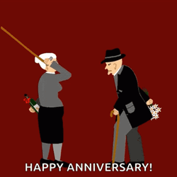 Happy Anniversary Cute Old Couple