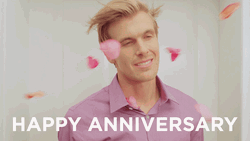 Happy Anniversary Funny Blow Kiss Flowers  GIF