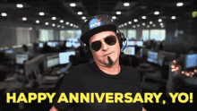 Happy Anniversary Funny DJ Rap Greeting GIF