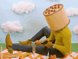 Happy Anniversary Funny Greeting Cake Head GIF