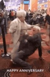 Happy Anniversary Funny Old People Dancing GIF