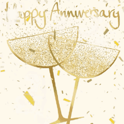 Happy Anniversary Gold Champagne
