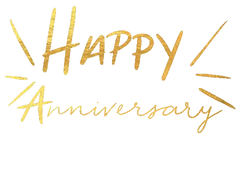 Happy Anniversary In Gold Sticker