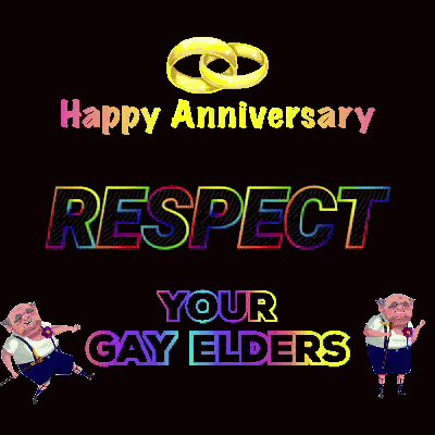 Happy Anniversary Respect Your Gay Elders With Two Pigs GIF