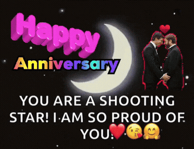 Happy Anniversary Shooting Star GIF