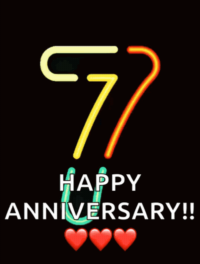 Happy Anniversary Sign With Hearts GIF