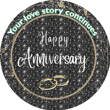 Happy Anniversary Sign With Wedding Rings Sticker