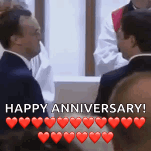 Happy Anniversary With Hearts GIF