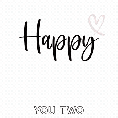 Happy Anniversary You Two Card With Two Red Hearts GIF