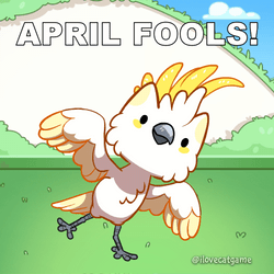 Happy April Fools Day Animated Bird Dancing GIF