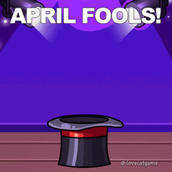Happy April Fools Day Cat In Magician Hat GIF