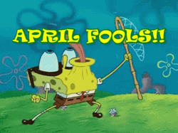 Happy April Fools Day SpongeBob Sticking Tongue Out GIF