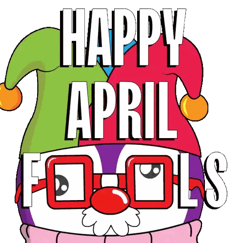 Happy April Fools Greeting Card With Clown Sticker