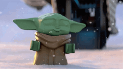 Happy Baby Yoda Lego
