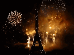 Happy Bastille Day Eiffel Tower With Exploding Fireworks