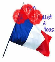 Happy Bastille Day Fireworks And Flag Animation