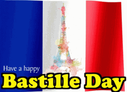 Happy Bastille Day French Flag And Eiffel Tower