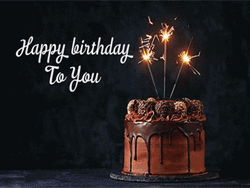 Happy Bday Cake Sparkling Candle GIF