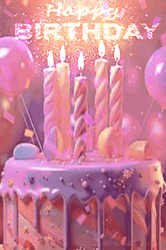 Happy Bday Confetti Pastel Cake GIF