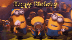 Happy Bday Cute Minions GIF