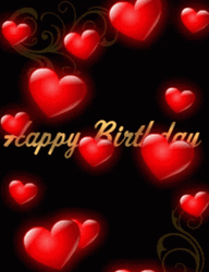 Happy Bday Falling Hearts GIF