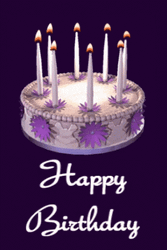 Happy Bday Spinning Cake Candle GIF