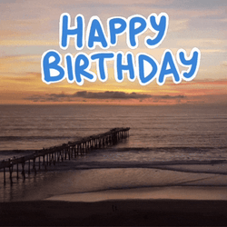 Happy Beach Birthday Message GIF